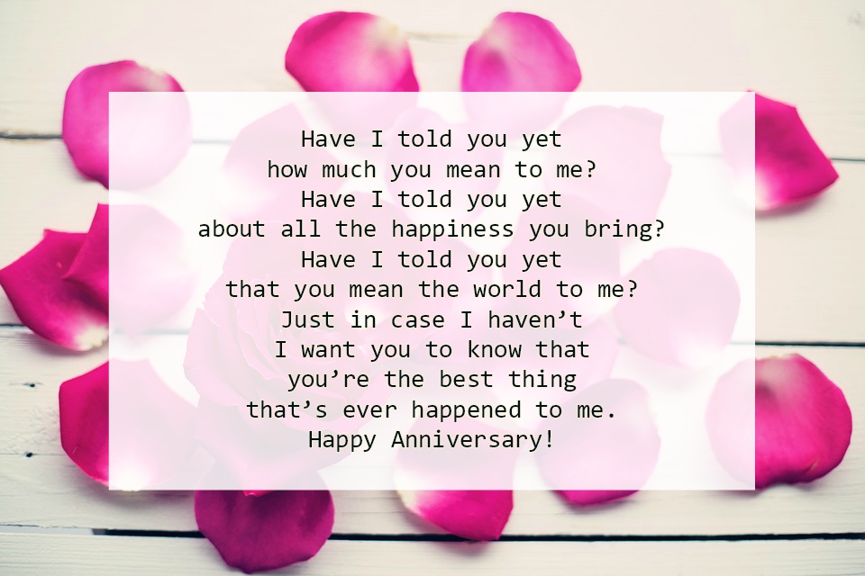 About Our Anniversary Poems.