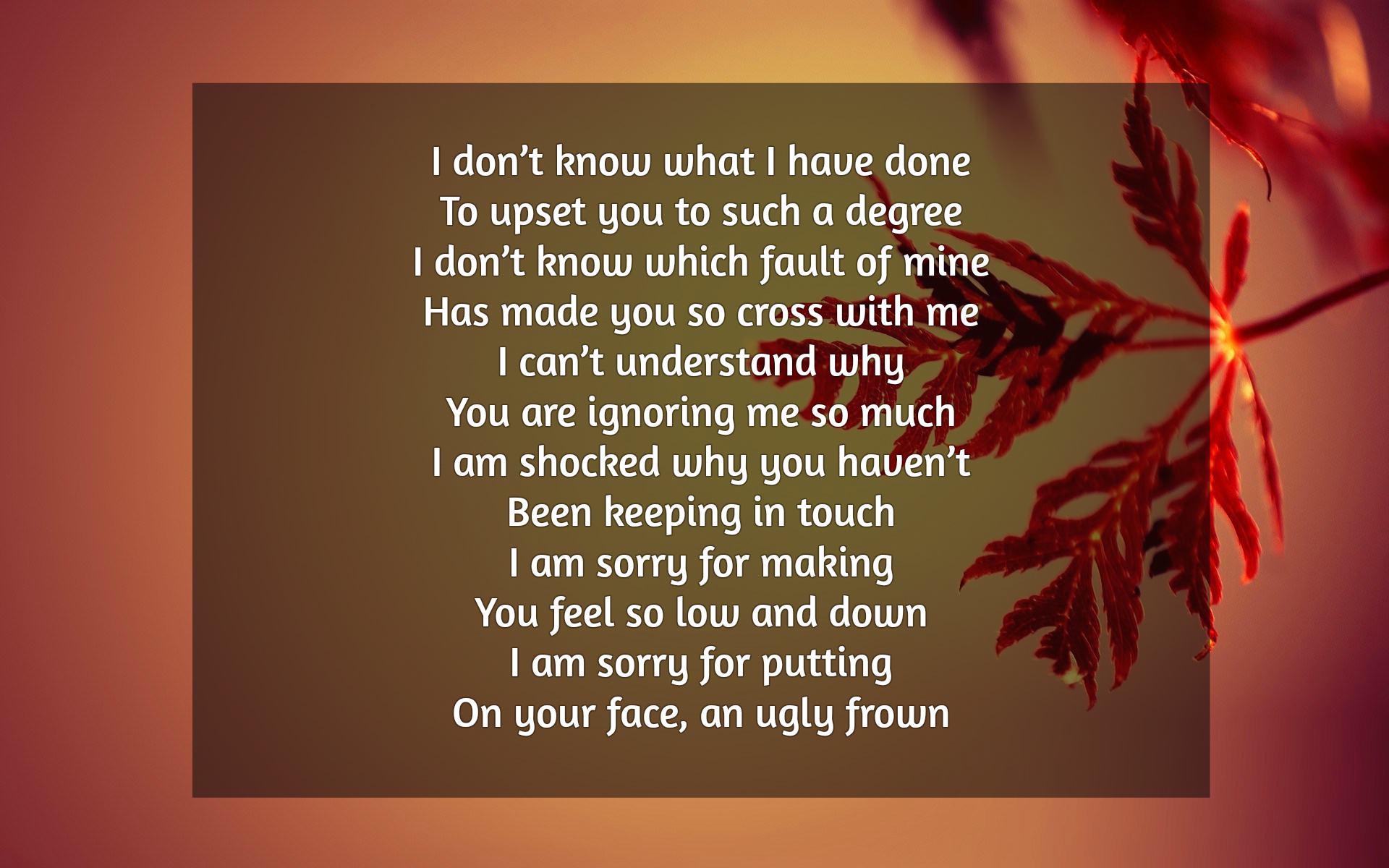 Poems will you forgive me Poem :