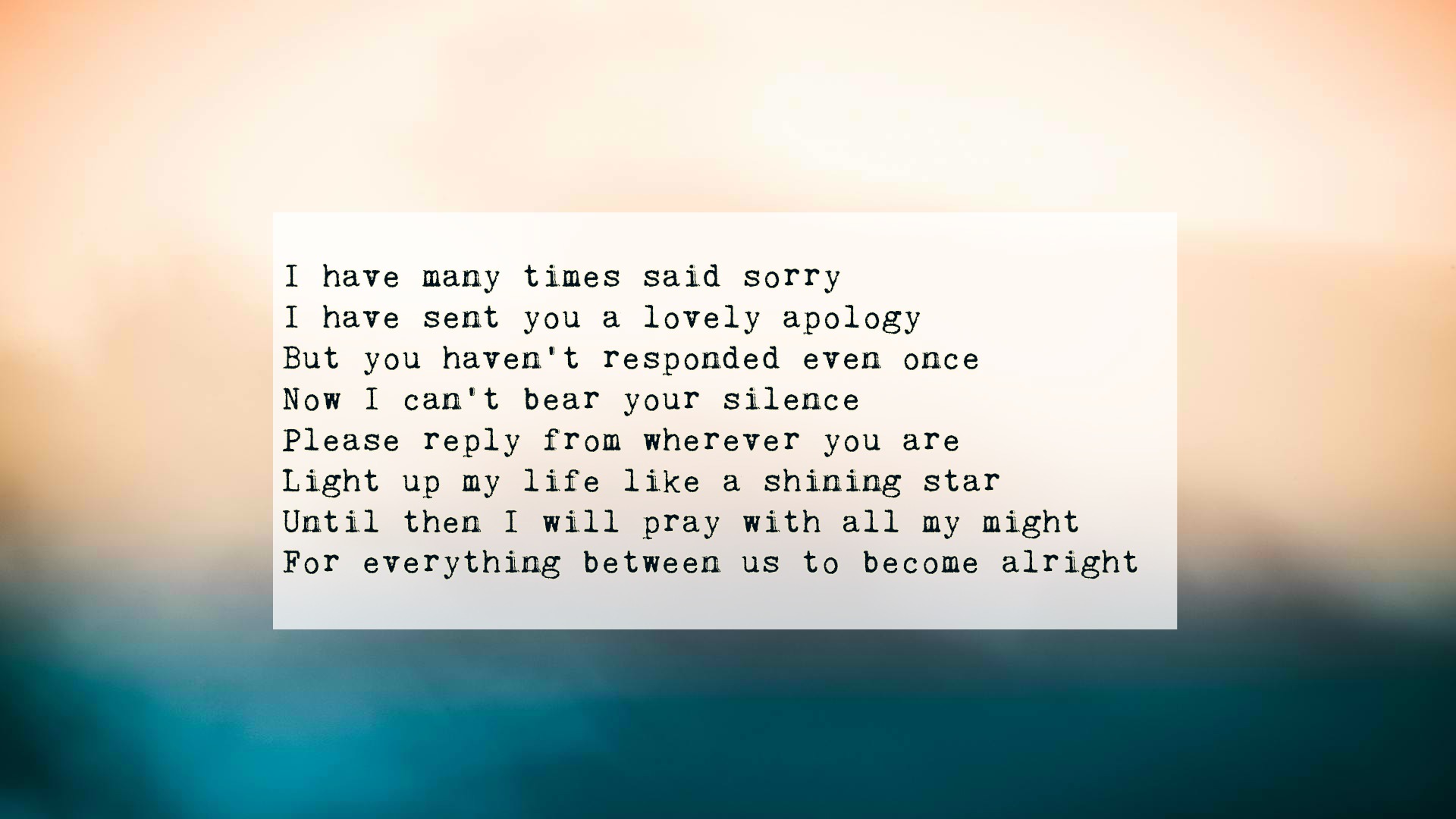 I'M Sorry Poems | Text And Image Poems | Quotereel